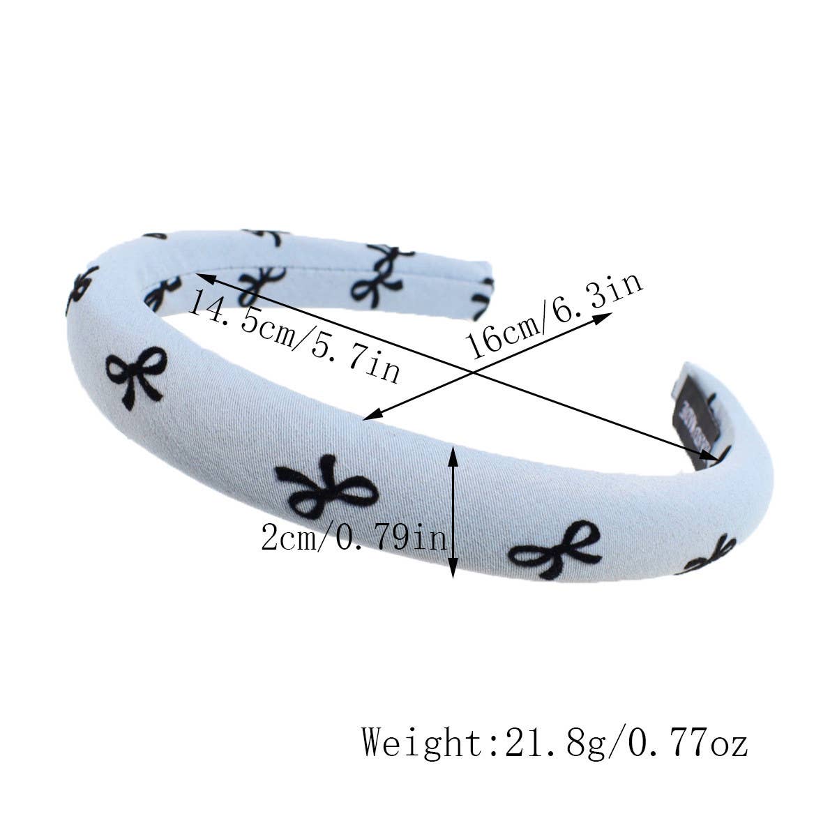 SIMPLE SOLID COLOR BOW PRINT HEADBAND_CWAHA2245
