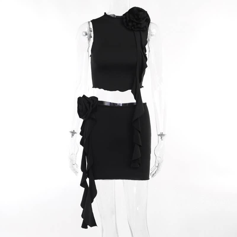 FLOWER DRESS BAG HIP SKIRT HOTTIE SUIT