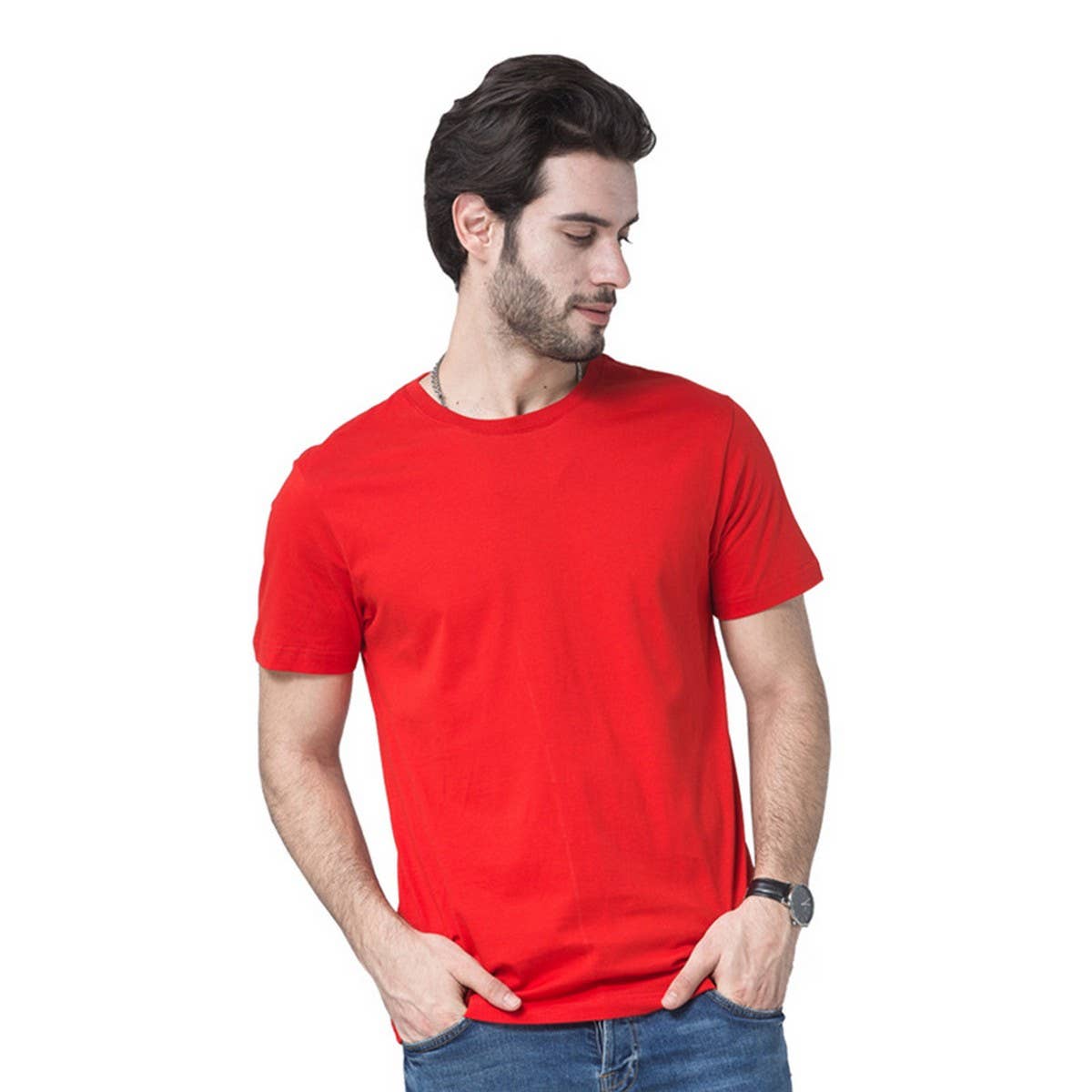 170g Slim Fit Cotton Crewneck Tee – Unisex Basic Shirt