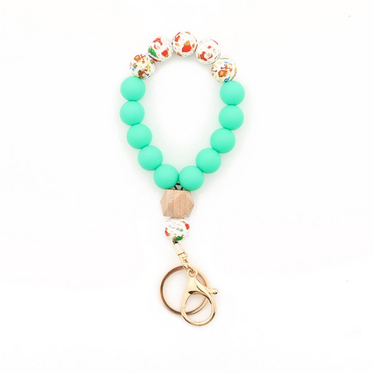 Holiday Silicone Bead Keychain Bracelet Gift