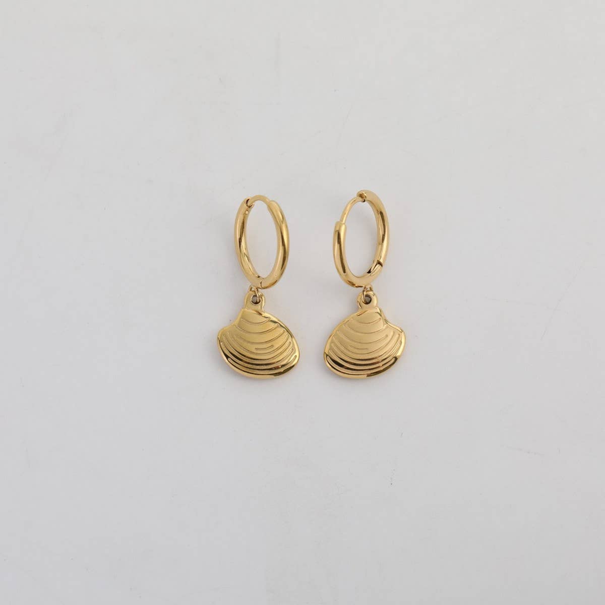 Creative stainless steel mirror pendant earrings