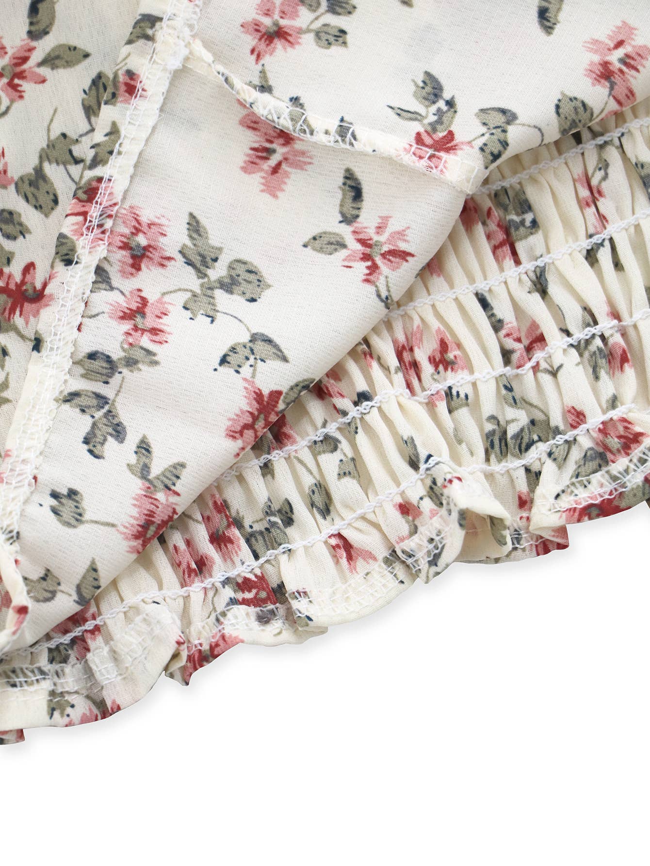 Floral Long Sleeve Square Neck Loose T-shirt