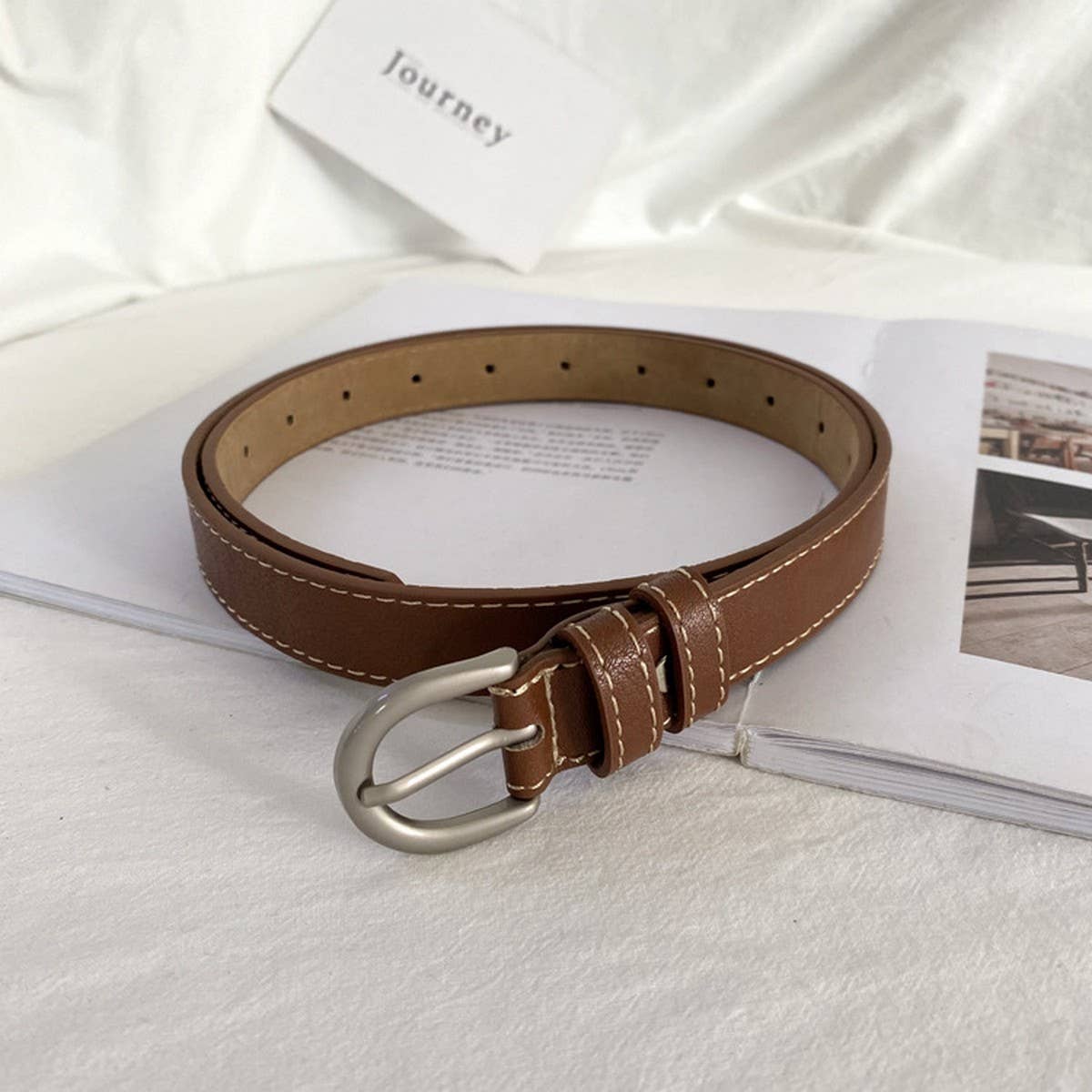 VINTAGE SILVER BUCKLE LADIES ALL-MATCH BELT_CWABE0664