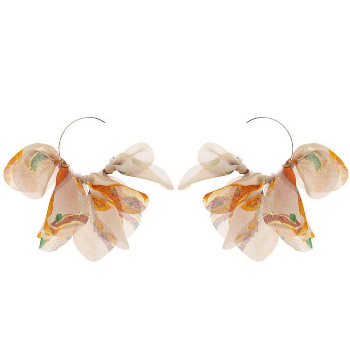 Fabric Tassel Earrings ??Handmade Statement Drop_CWMM6160