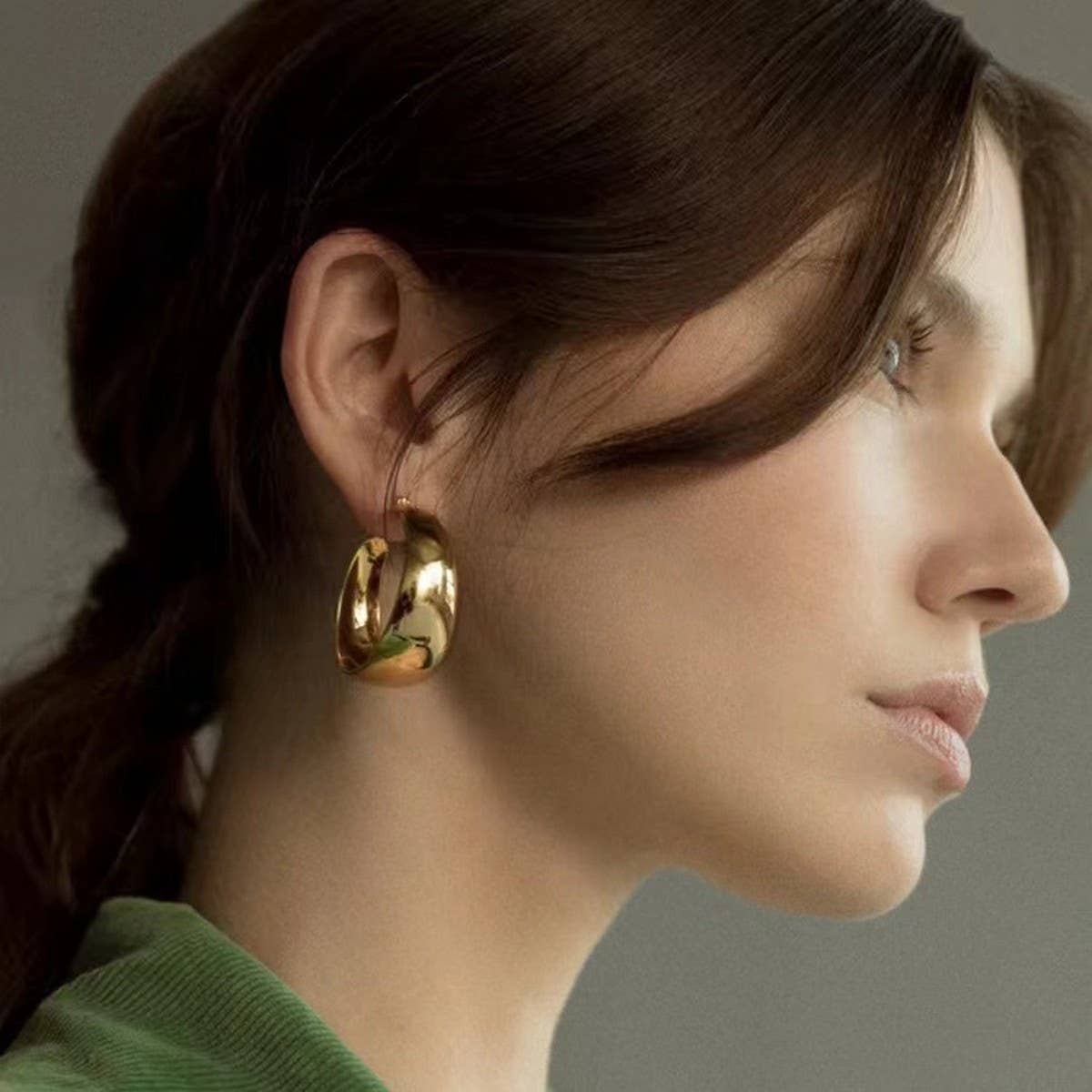 30MM WIDENED ARC STAINLESS STEEL EARRINGS_CWAJE0518