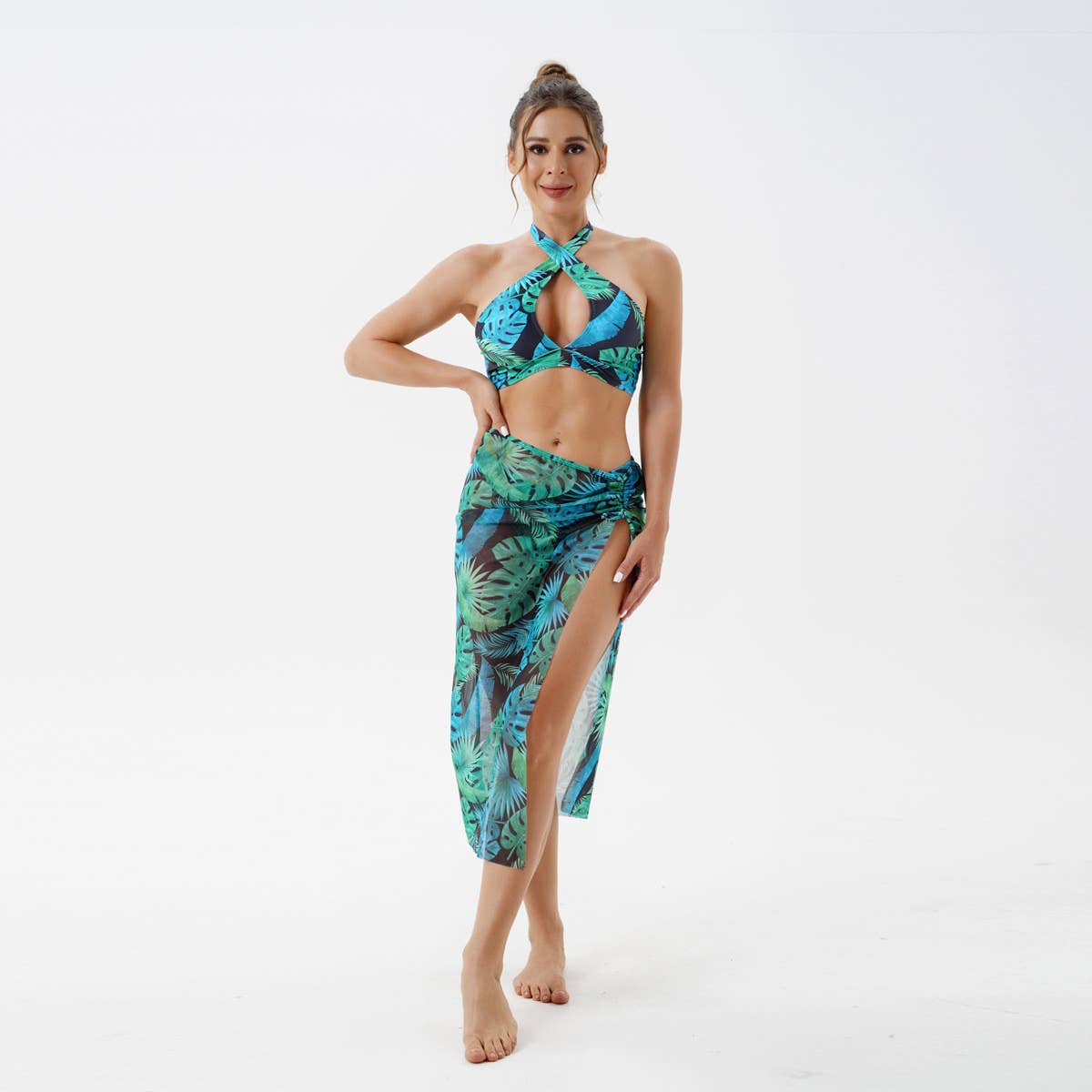 2024 NEW MESH SKIRT BEACH SWIMSUIT_CWMW0330