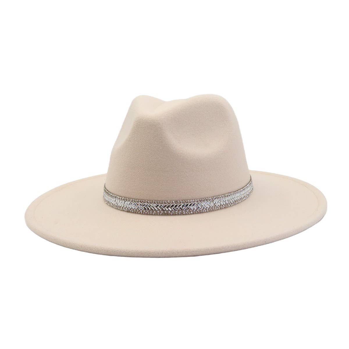 Men & Women Wool Blend Fedora Hat Heart Top_CWAH04376