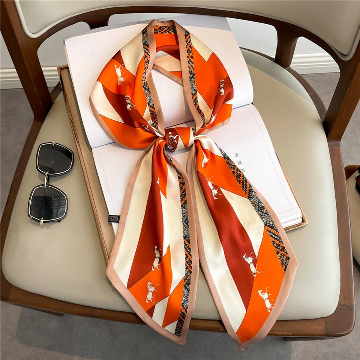 Skinny Silk Scarf for Hair, Neck or Bag Wrap_CWASC1512๐๏ธ