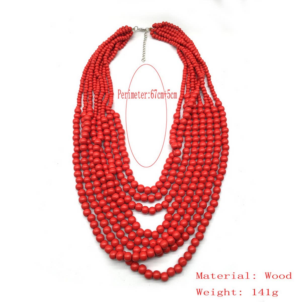 BOHEMIAN MULTI-LAYERED WOODEN BEADS NECKLACE_CWMM4737