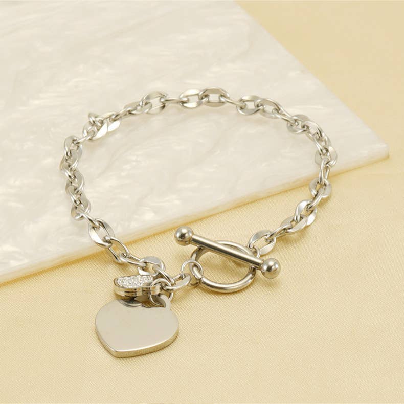 NICHE DIAMOND SET FASHION HIGH SENSE OT BUCKLE BRACELET