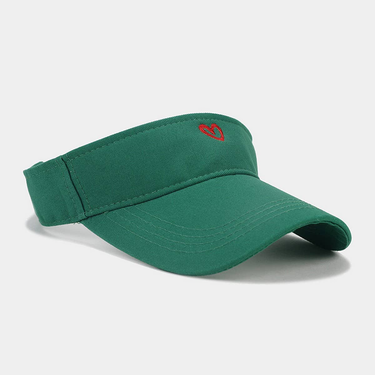 Heart Embroidered Visor - Summer Sun Hat_CWAH3290