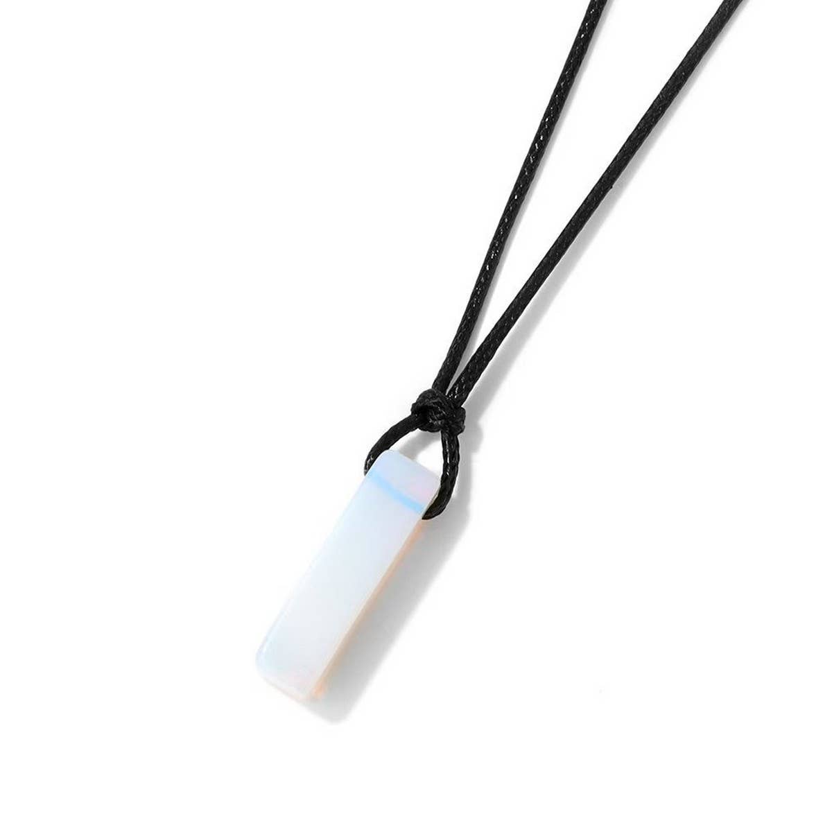 CWAJE3881_IRREGULAR STONE RECTANGULAR PENDANT NECKLACE