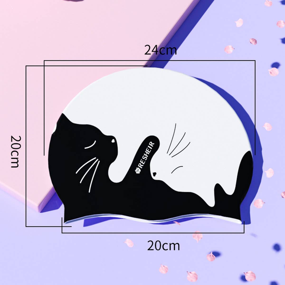 XL Silicone Swim Cap for Long Hair Adults Earproof_CWMM6703