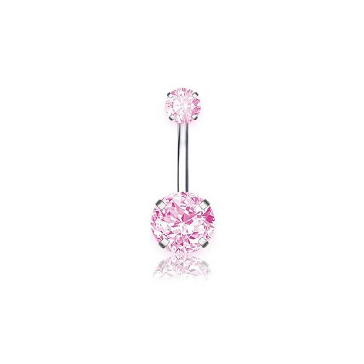 Zircon Navel Ring – Steel & Copper Belly Piercing_CWMM9175