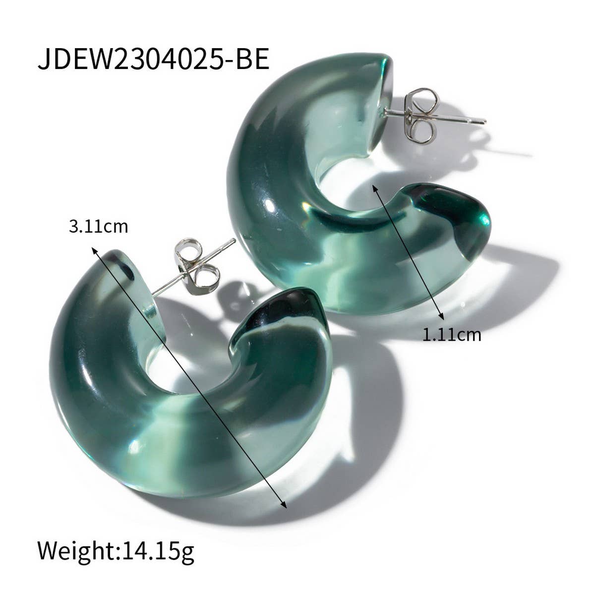 NEW GEOMETRIC COLOR GRADIENT MOON EARRINGS