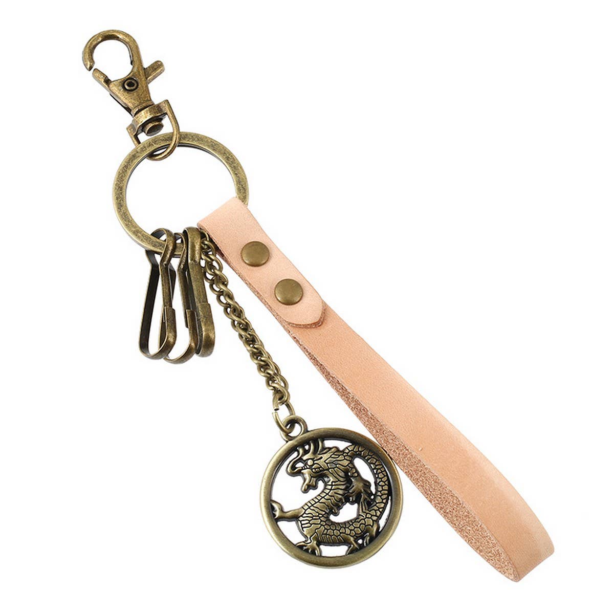CREATIVE RETRO CAR PENDANT COWHIDE KEYCHAIN