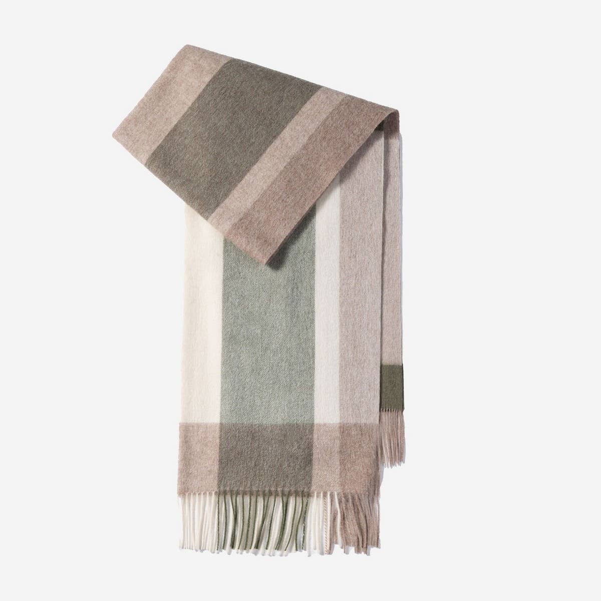 100% Wool Plaid Scarf – Long Warm Winter Wrap_CWASC1095