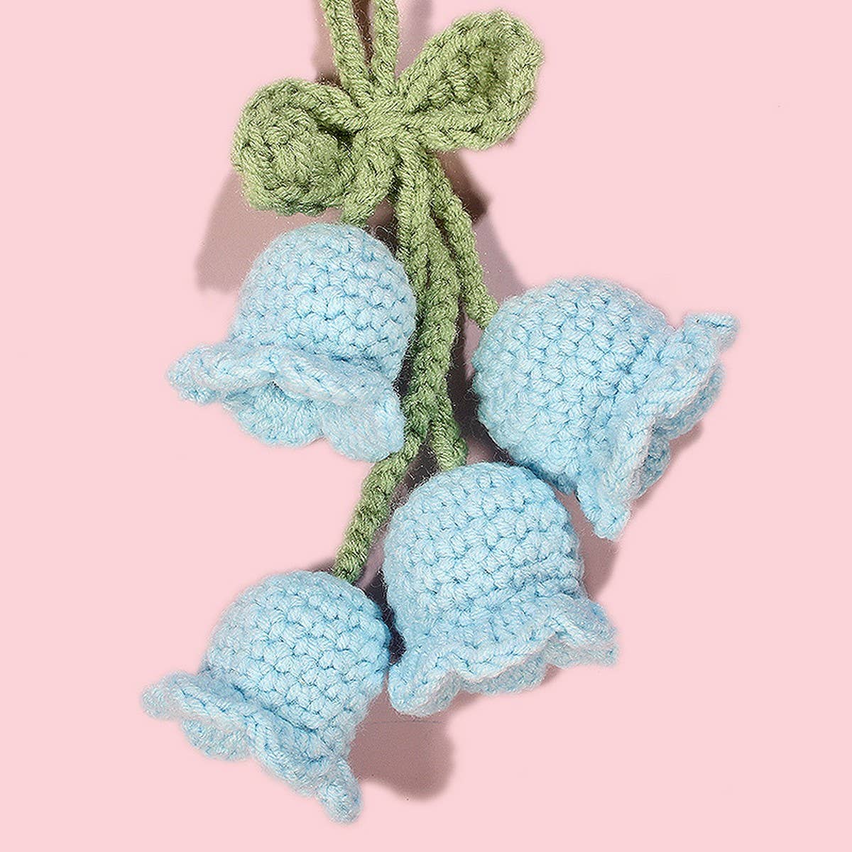 HANDWOVEN LILY OF THE VALLEY FLOWER KEYCHAIN