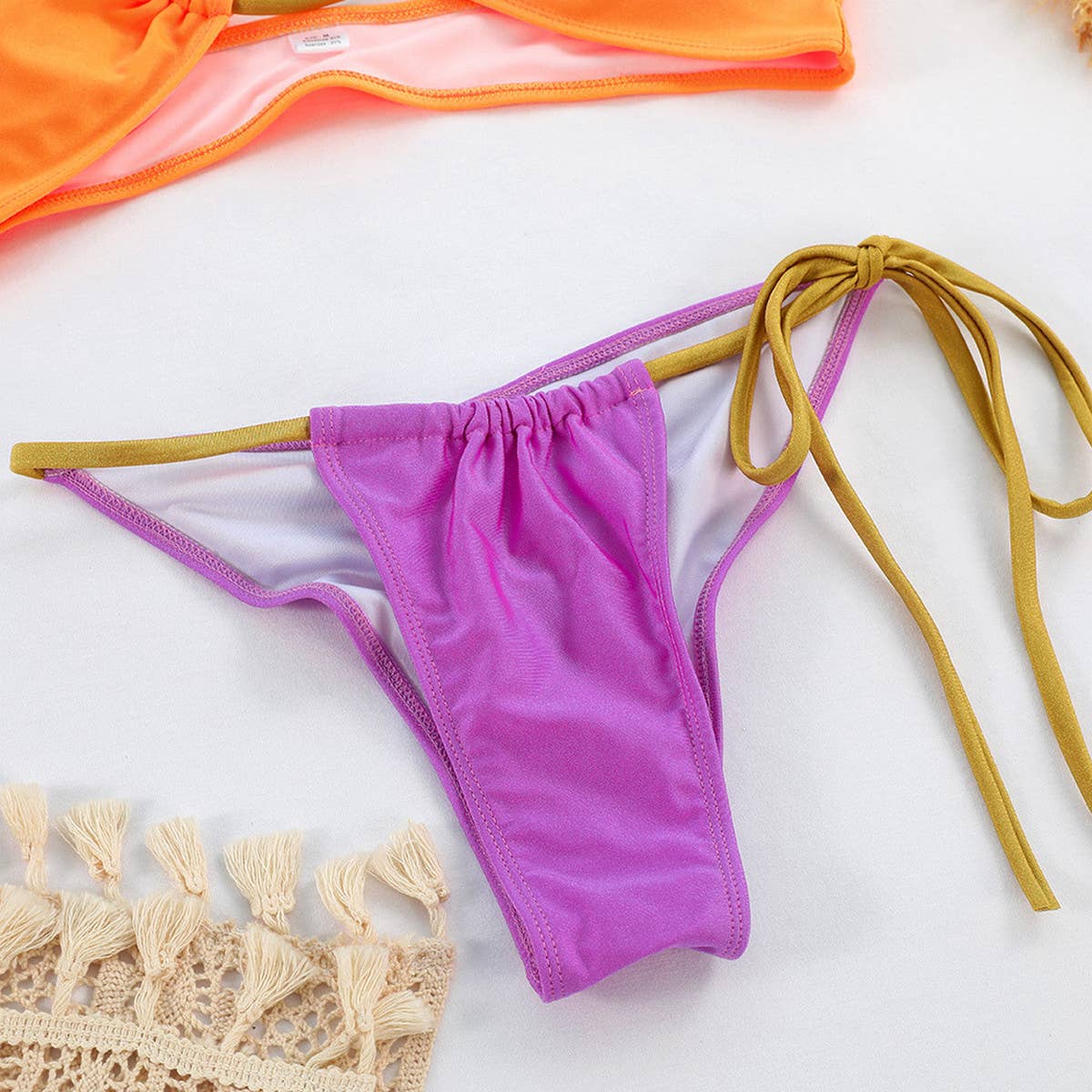 Sexy Fluorescent Bikini - Nylon Tie-Front Swimwear