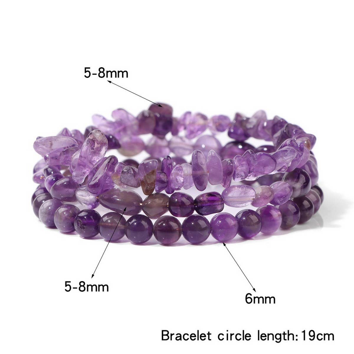 CWAJE4300_CANDY COLORED GRAVEL FASHION LAYERED BRACELET