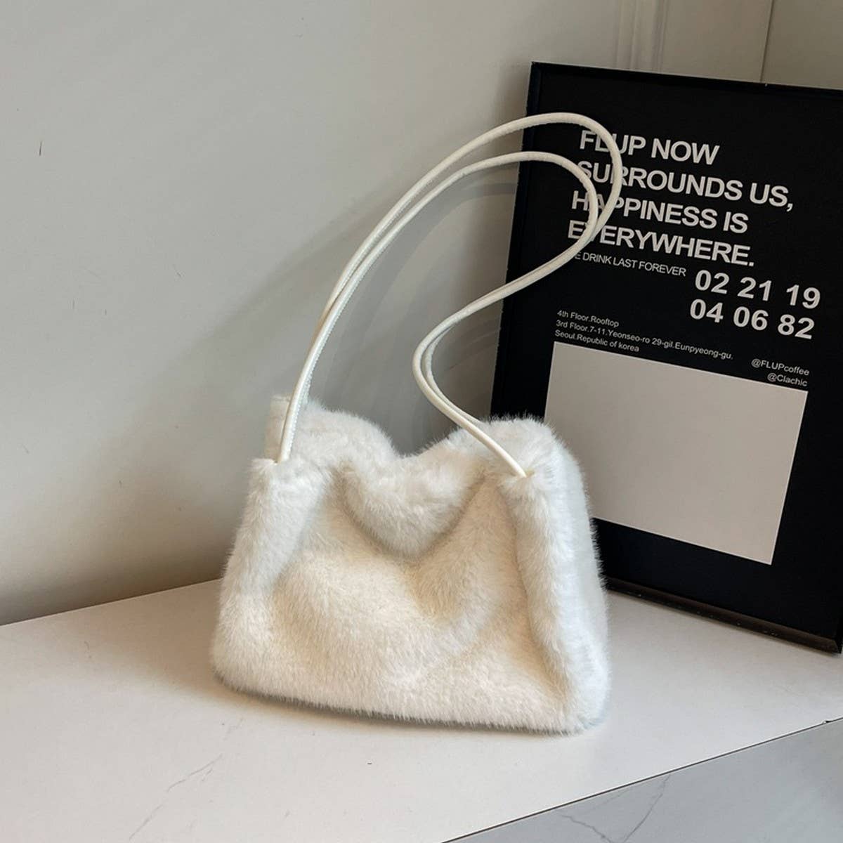 WINTER FASHION SHOULDER BAG SOFT CASUAL PLUSH BAG_CWAB3919