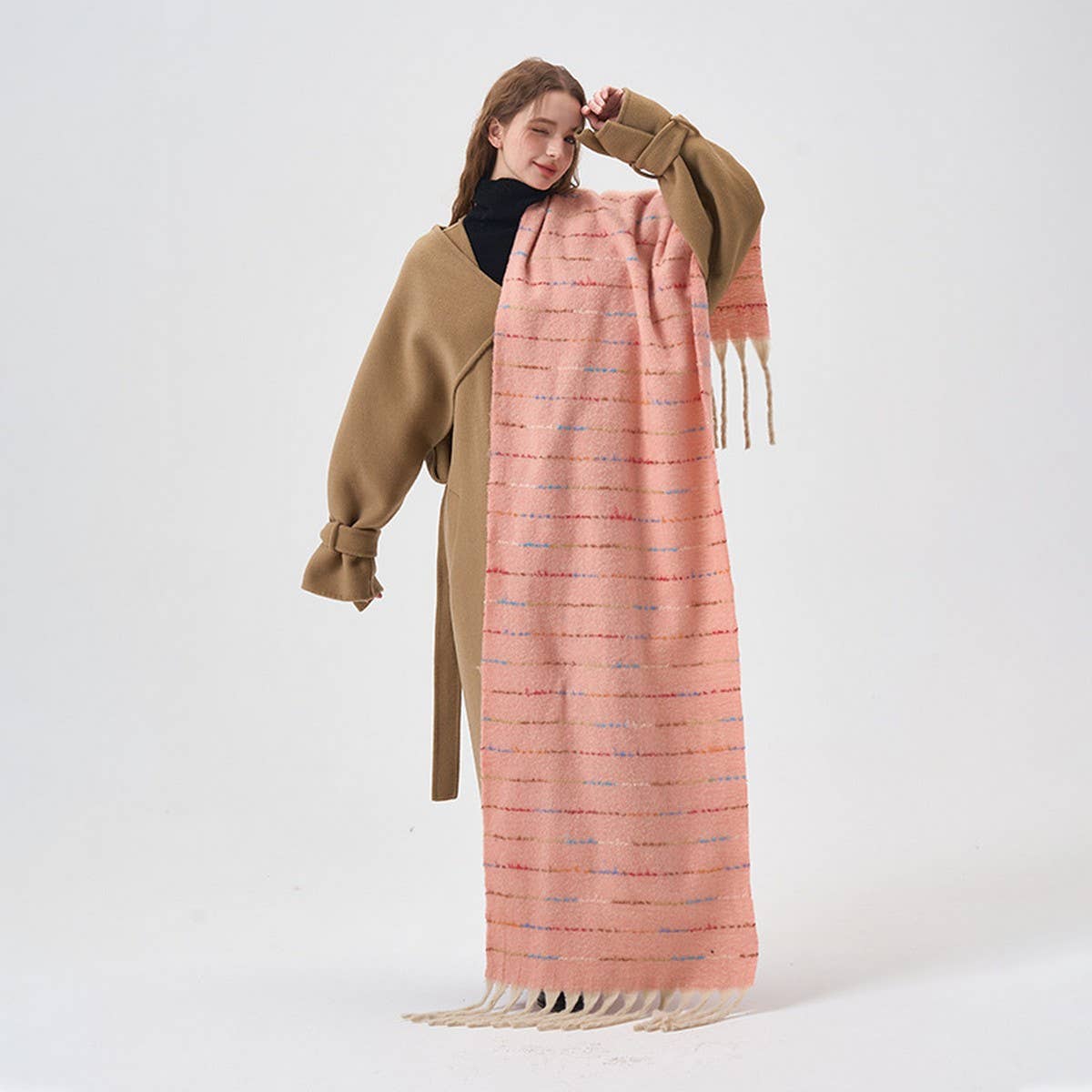 Gradient Soft Striped Scarf for Winter