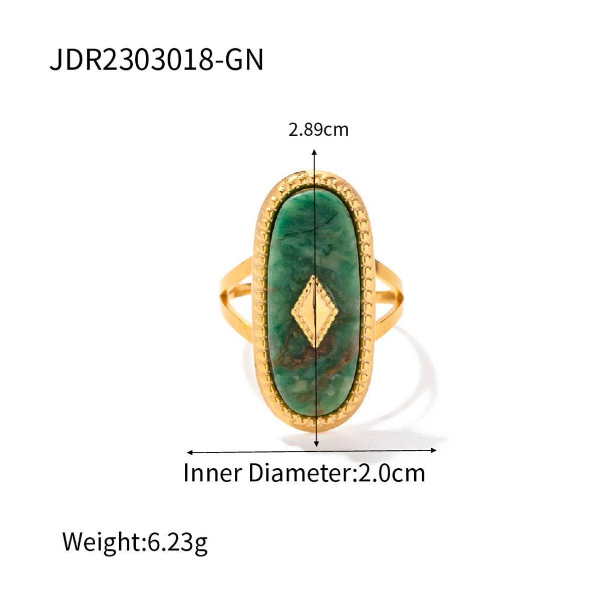 STAINLESS STEEL SNAKE NATURAL STONE RINGS_CWAJE0628