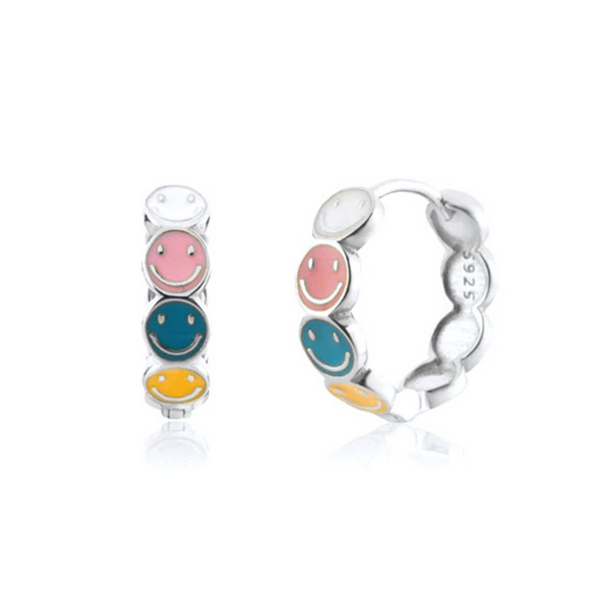 SMILEY COLORFUL HIP-HOP CREATIVE EARRINGS_CWAJE1768