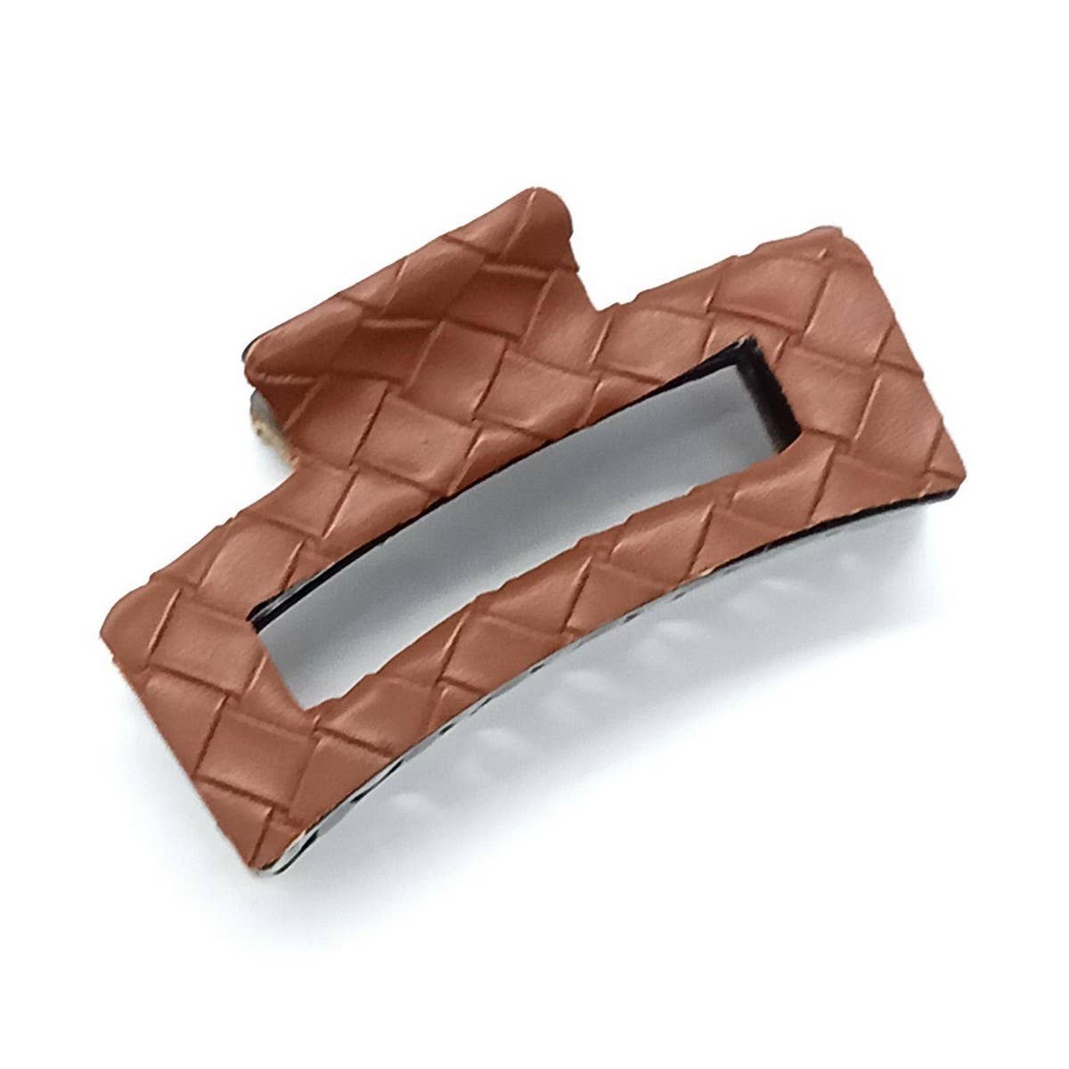 Best-Selling Tweed Style Woven PU Hair Claw_CWAHA6368