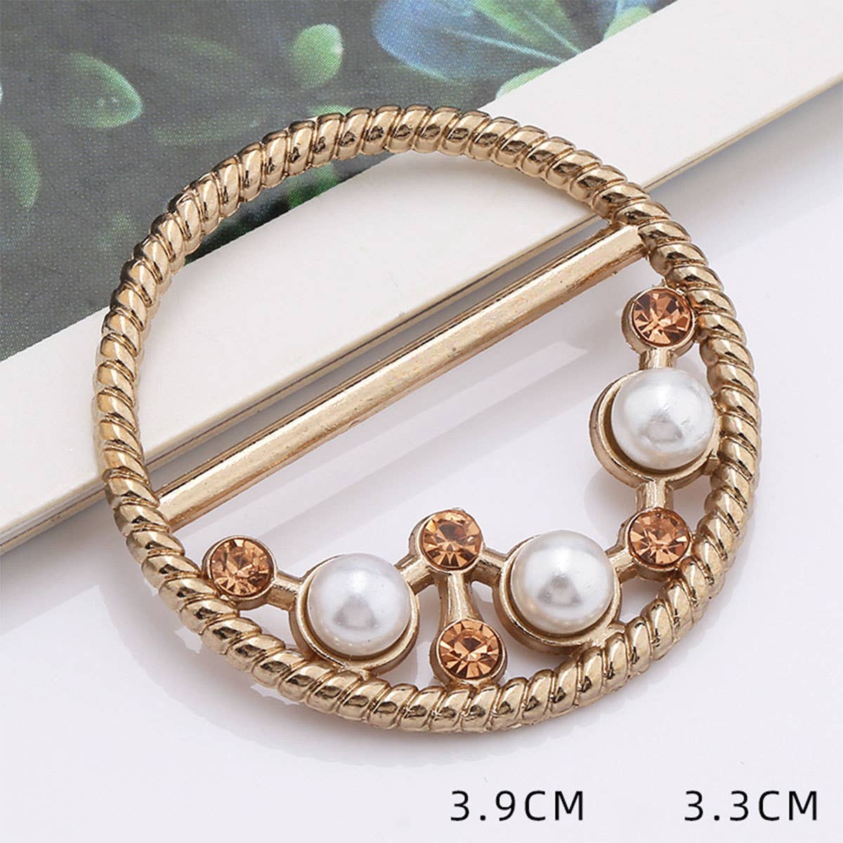 RING WITH PEARL AND DIAMOND SCARF RING WITH LUSTER