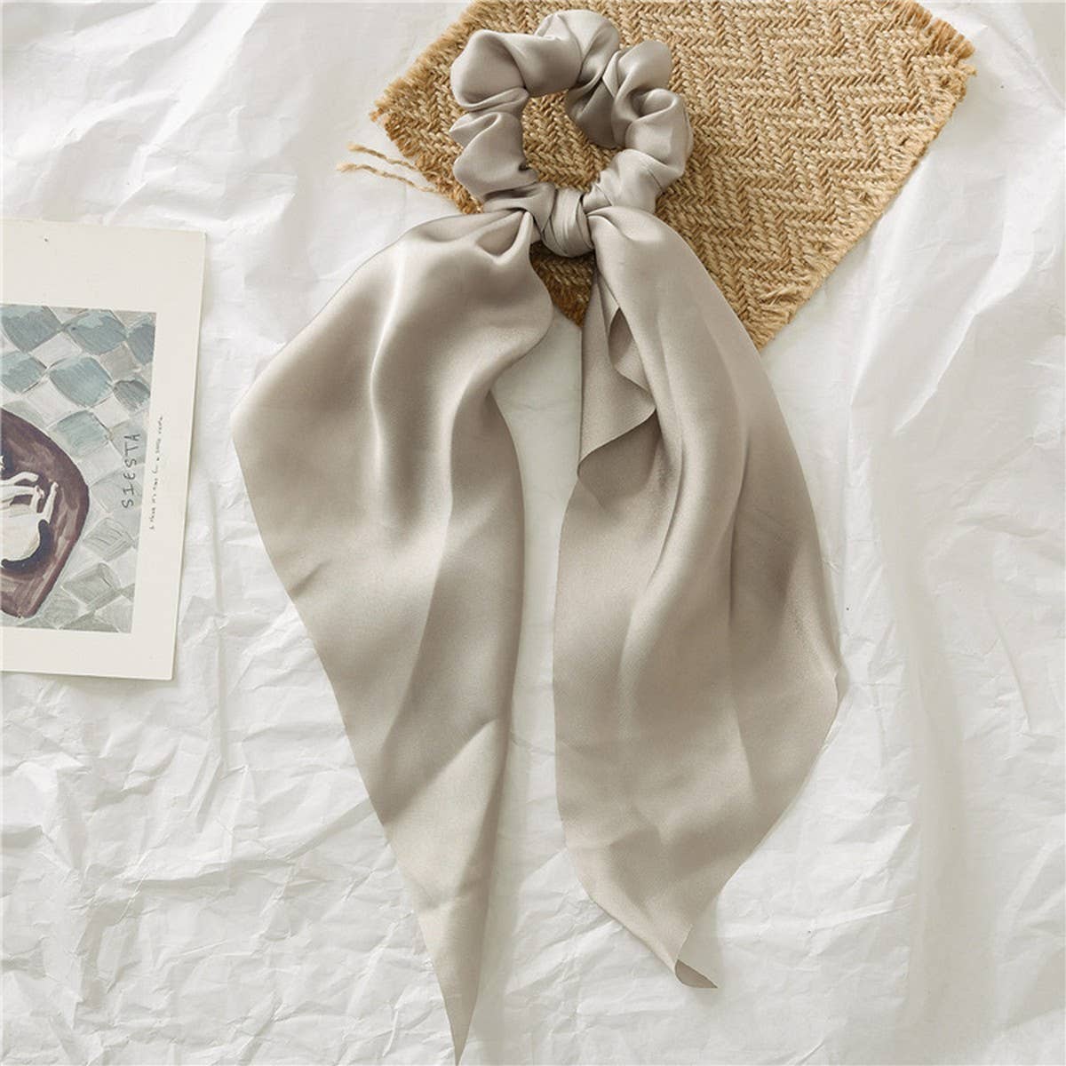 NEW SOLID COLOR KNOTTED RIBBON HAIR TIE_CWAHA0850