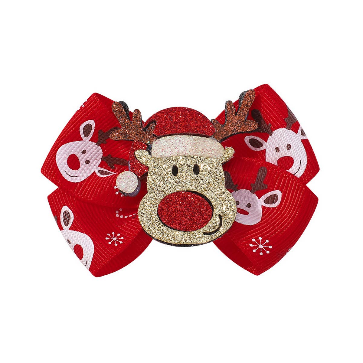 CHILDREN'S PRINTED GLITTER BOW HAIRPIN