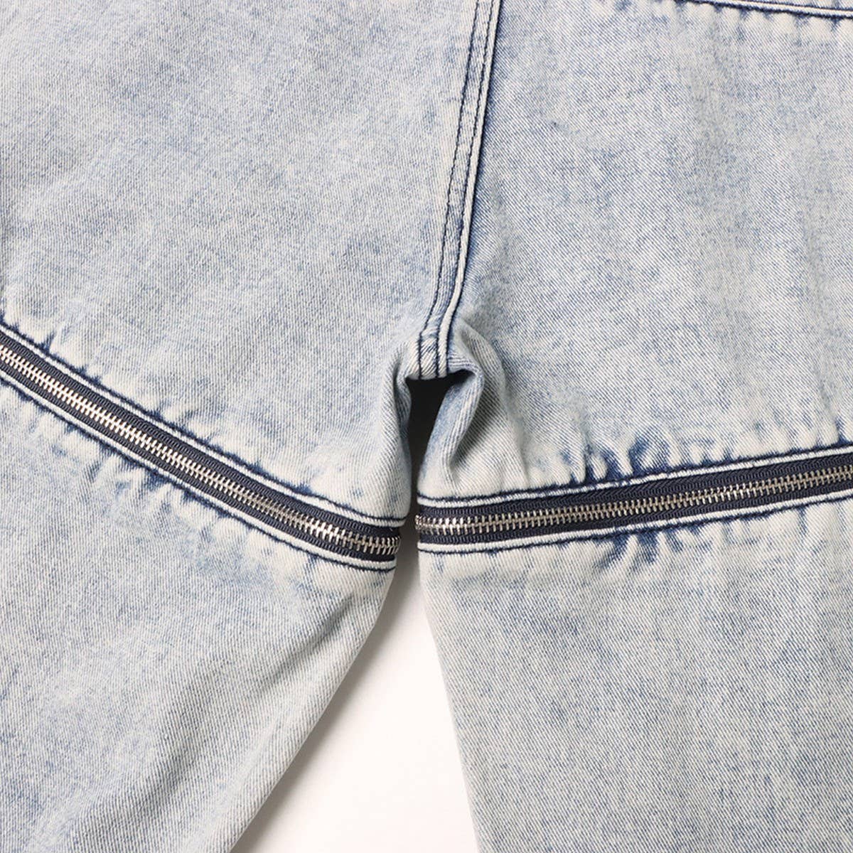 FASHION TRENDY ZIPPER SPLICING MULTI POCKET JEANS_CWJP0195