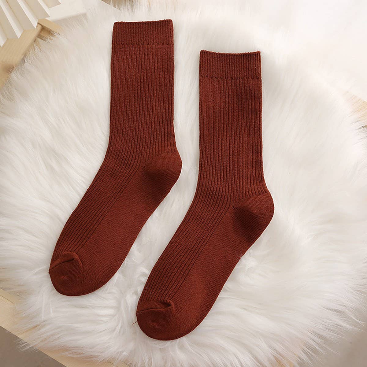 AUTUMN AND WINTER SOLID COLOR MID-CALF SOCKS_CWMS0978