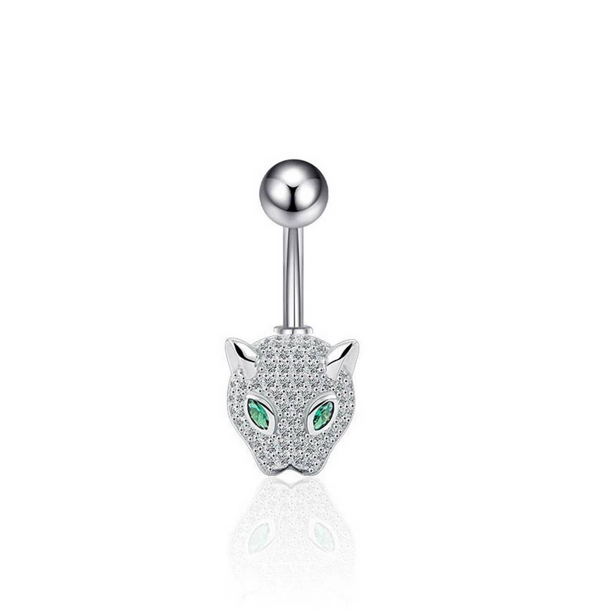 Cute CZ Navel Ring ? Heart & Butterfly Design