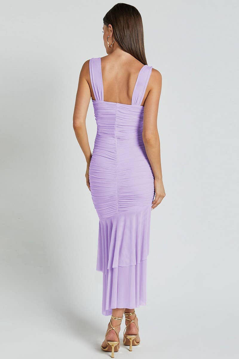 CWDMD4796_SUSPENDER DOUBLE-LAYER MESH SPLICING DRESS