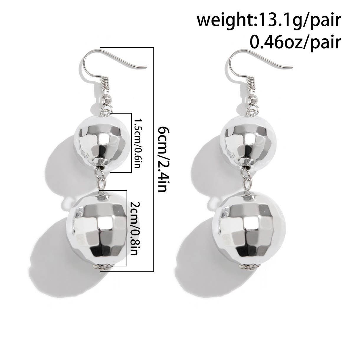 GEOMETRIC STITCHING BALL BEAD DROPEARRINGS