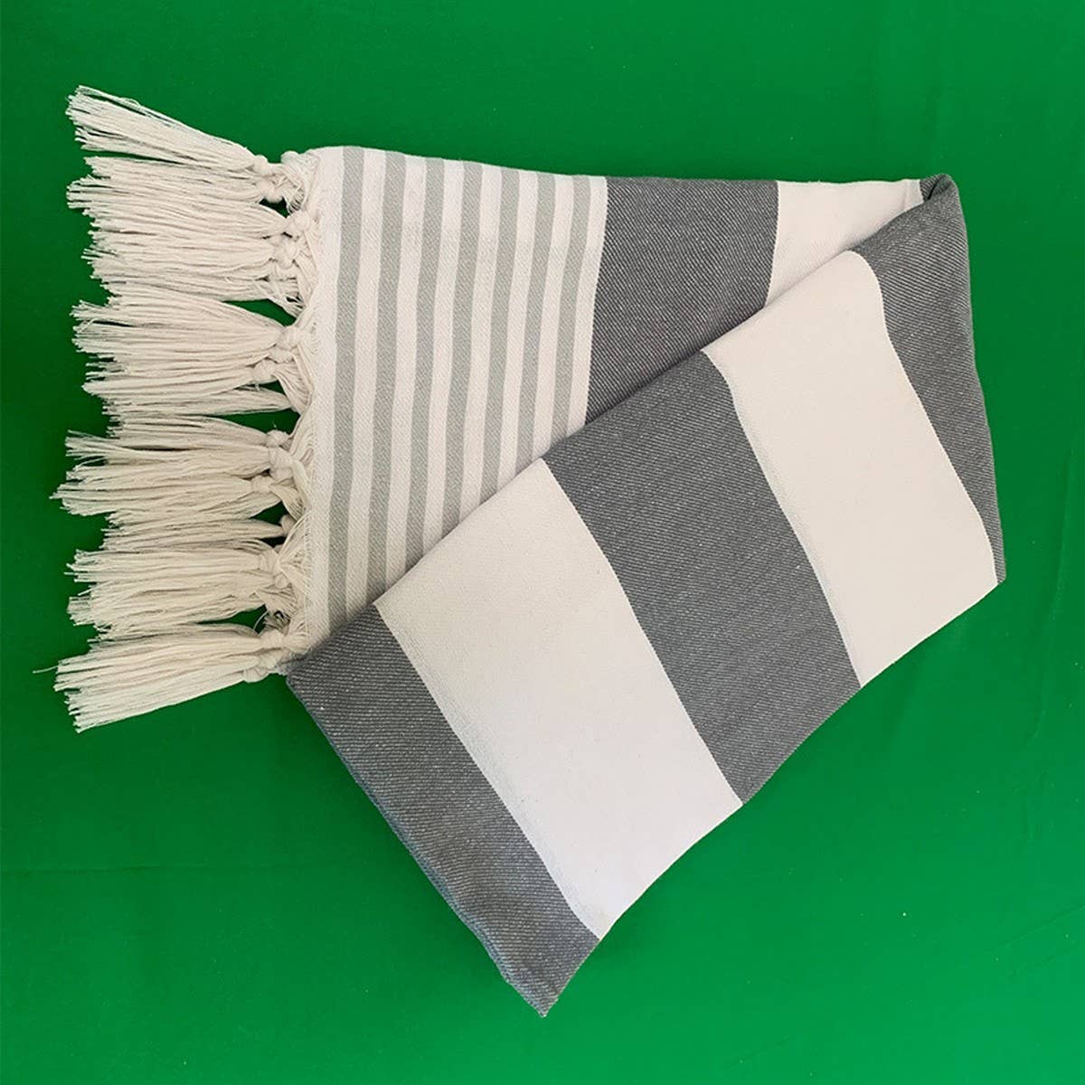Striped Cotton Tassel Turkish Beach Towel_CWMM7663