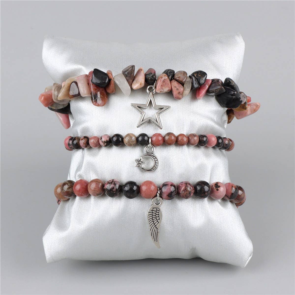CWAJE4223_NATURAL STONE SIMPLE STAR LEAF PENDANT BRACELET