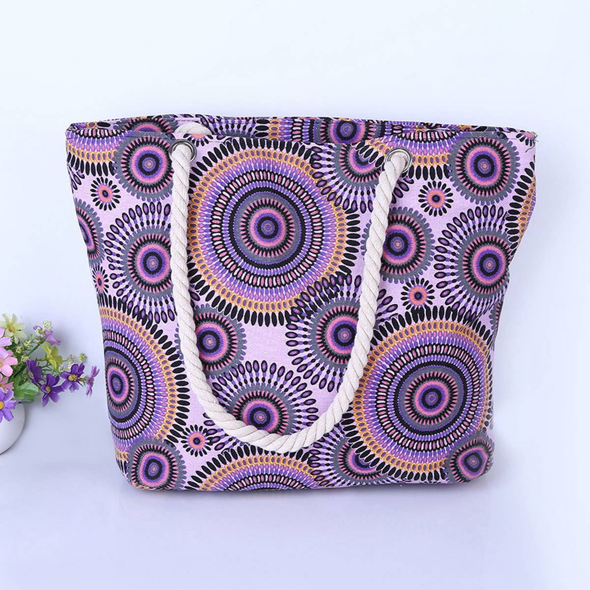 GEOMETRIC HOOP PRINT SHOULDER BAG_CUAB0235