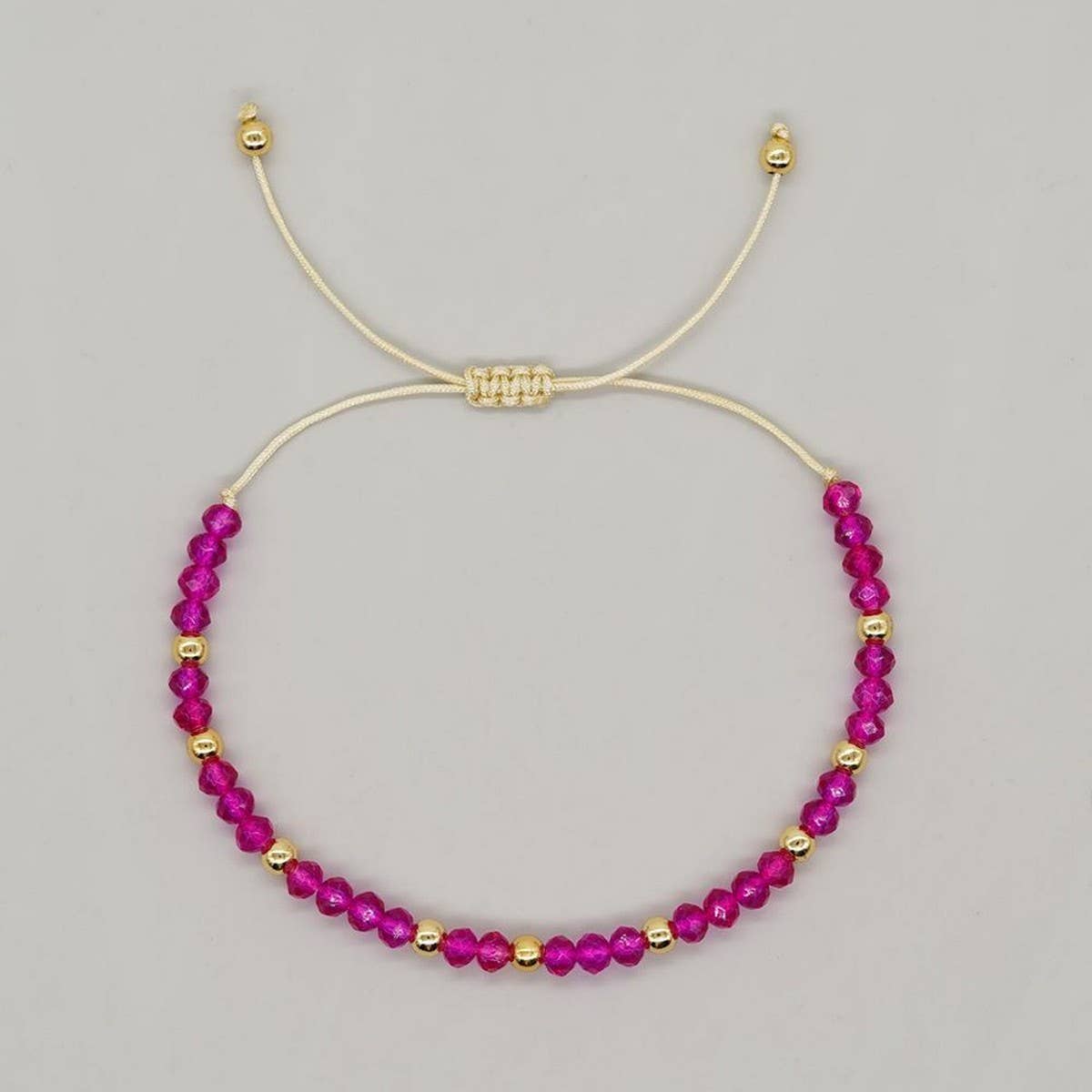 CRYSTAL GOLD BEADED HAND-WOVEN BRACELET