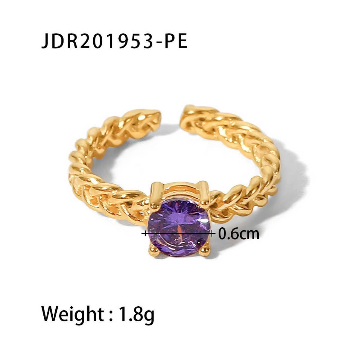 ZIRCON INLAY RINGS ADJUSTABLE TITANIUM STEEL RINGS_CWAJE1238