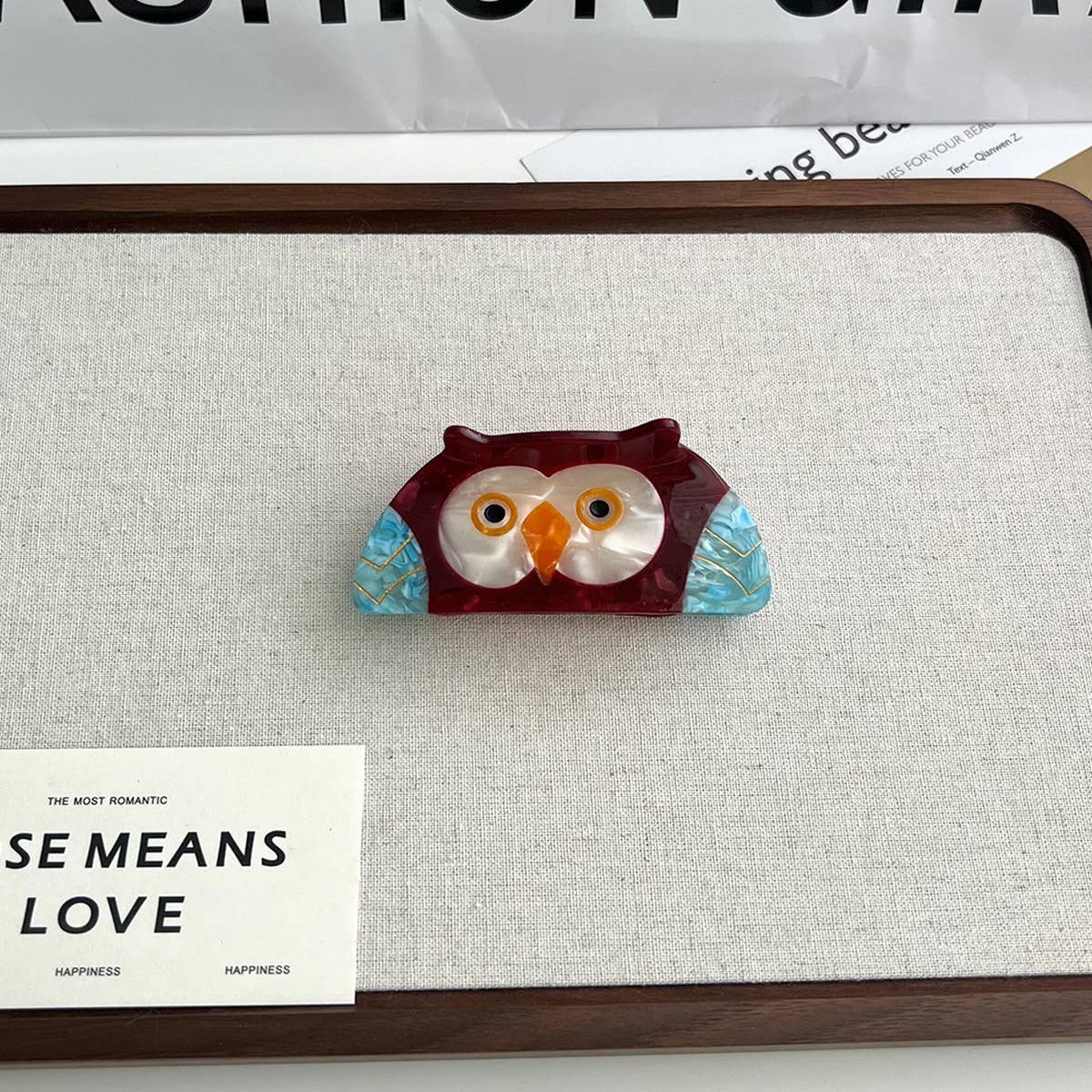 Cute Cartoon Cat Acetate Hair Clip with Bunny
