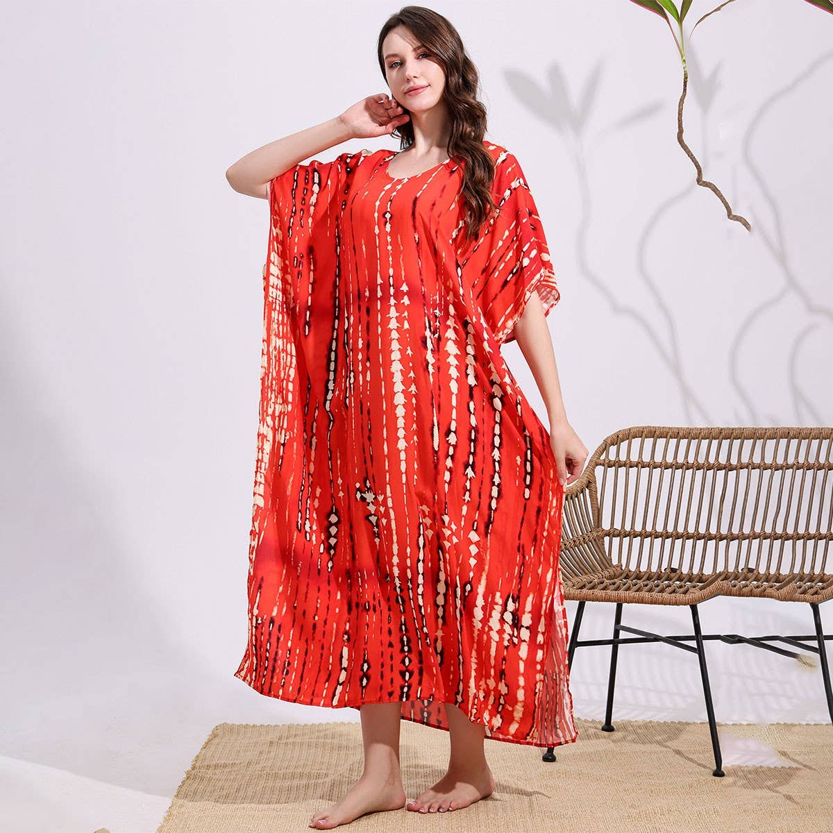 Tie-Dye Cotton Blend Beach Cover-Up Robe