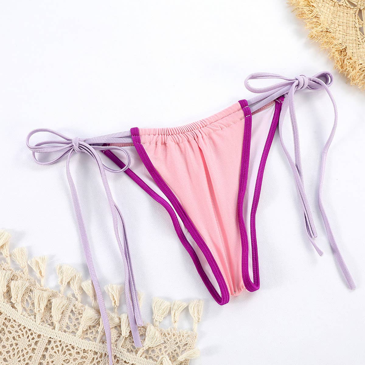NEW SPLIT PRINTED STRAPPY BIKINI SWIMSUIT_CWMW0241