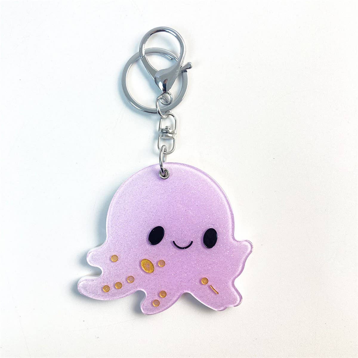 Creative Octopus Round Mirror Keychain Acrylic