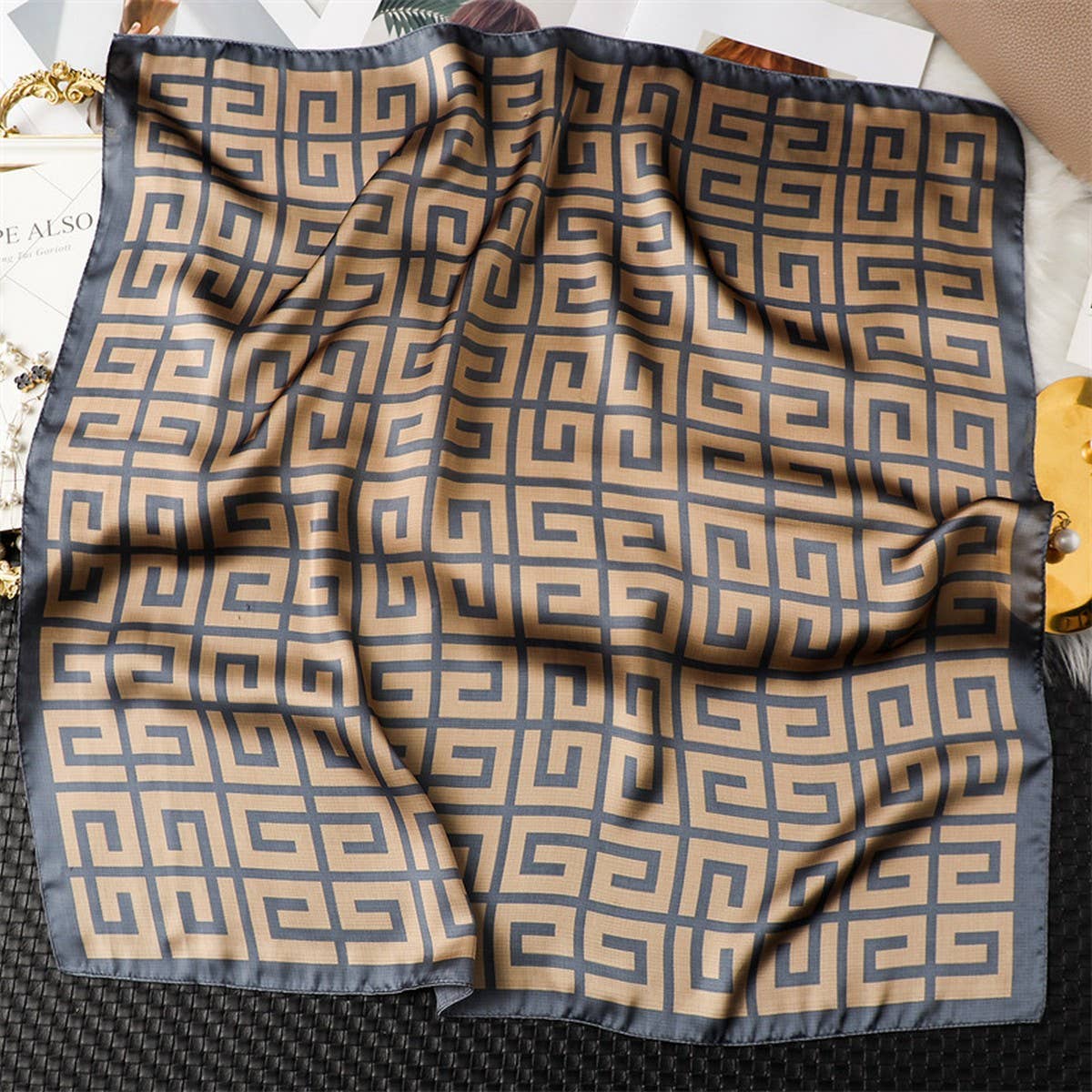 Luxury Small Silk Scarf,Versatile Shawl