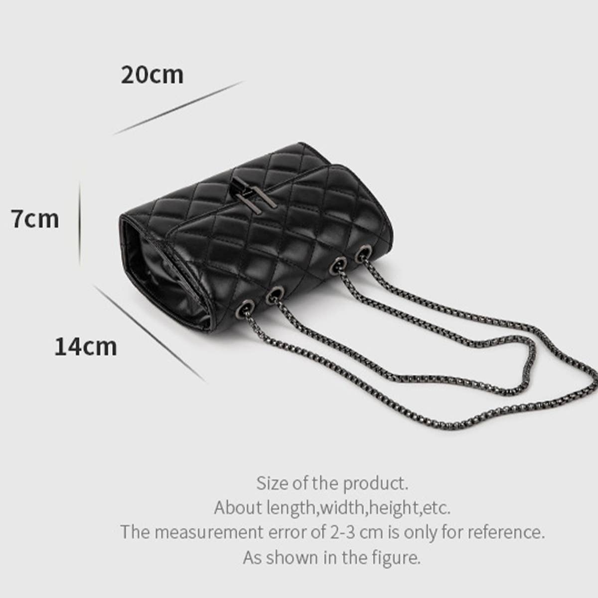 DIAMOND CHECKERED CHAIN BAG SHOULDER BAG_CUAB0166