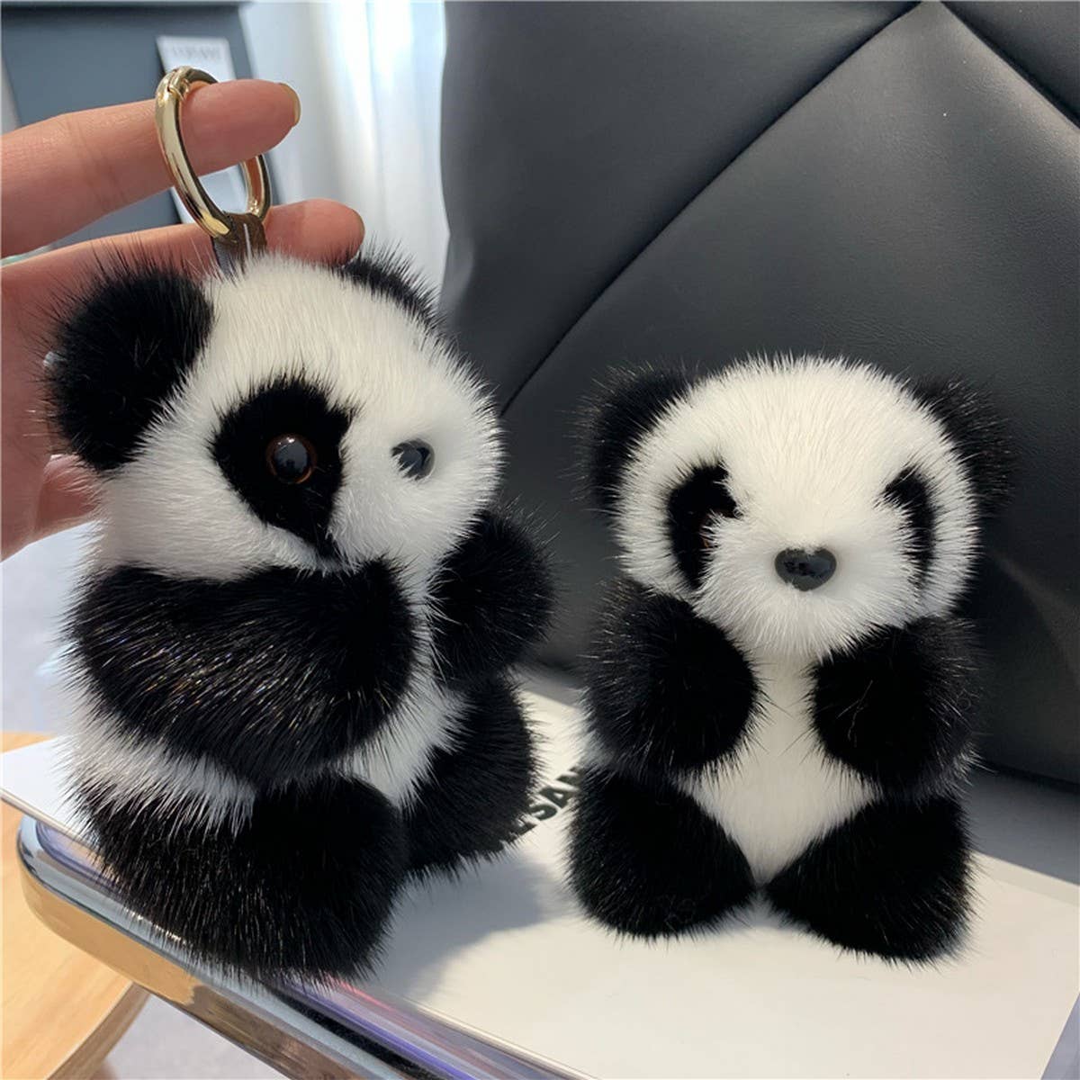 IMITATION MINK FUR RED PANDA CAR KEYCHAIN PENDANT