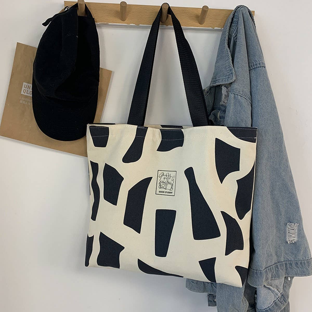 TOTE BAGS CANVAS WITH COLOR BLOCK STITCHING_CWAB2041